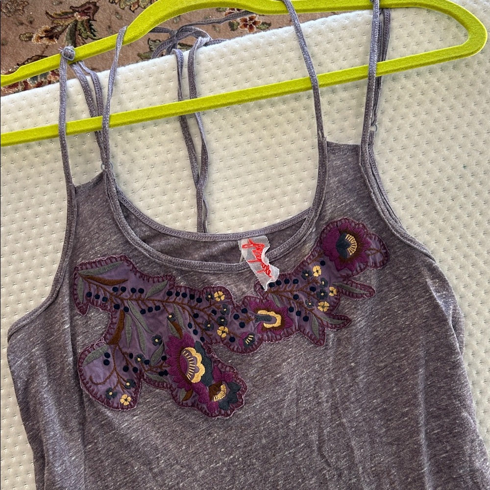 Free People Embroidered Tank Top -Medium